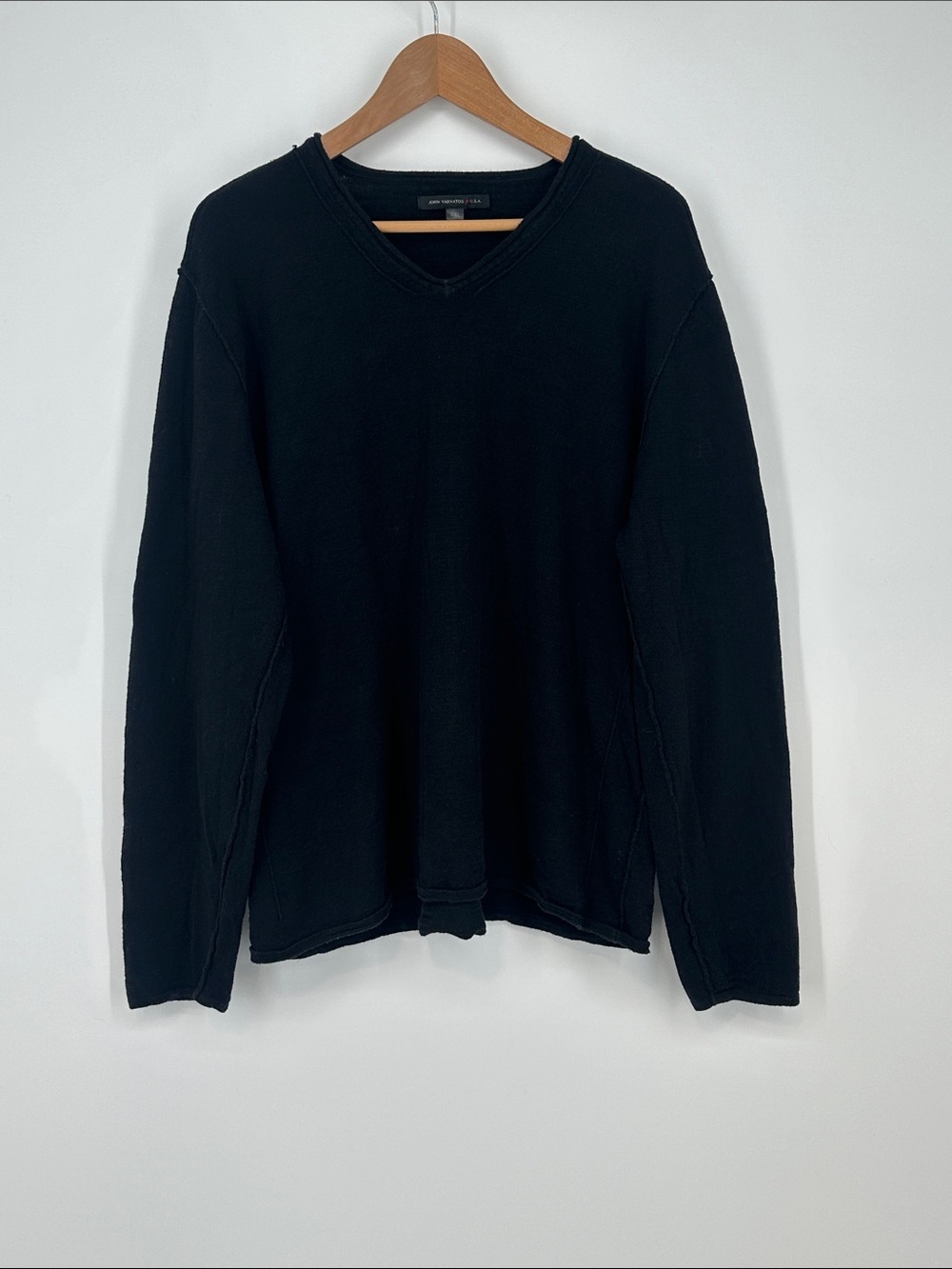 John Varvatos Men's Black V-Neck Pullover Sweater - Size XXL